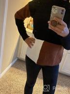 img 1 attached to Stay Cozy And Chic With Angashion Women'S Color Block Oversized Sweater Tops review by Megan Green