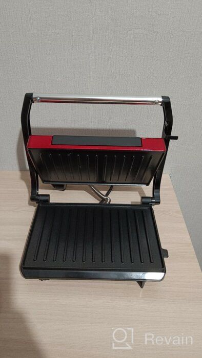 img 1 attached to Sandwich maker Kitfort KT-1609 Panini Maker, red review by Felicja Kijeska ᠌