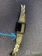 img 1 attached to Sparkling Bling Bracelet For Apple Watch Series 7 SE 6 5 4 3 - NewWays Compatible Band For Women (Carve-Black) review by Sarah Johnson
