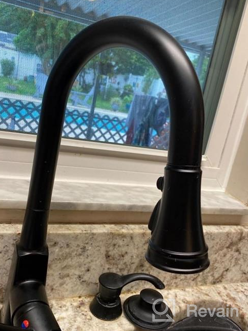 img 1 attached to Touchless Motion Sensor Kitchen Faucet With Pull Down Sprayer, Single Handle, Three Hole Installation, Three Settings, Brushed Nickel Finish, Spot-Free Solid Brass, Deck Mount - By Soosi review by Reggie Stewart