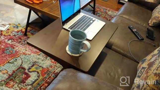 img 1 attached to Versatile And Stylish: Nnewvante White Bamboo TV Tray Table On Wheels - Perfect For Small Spaces! review by Gus Pierson
