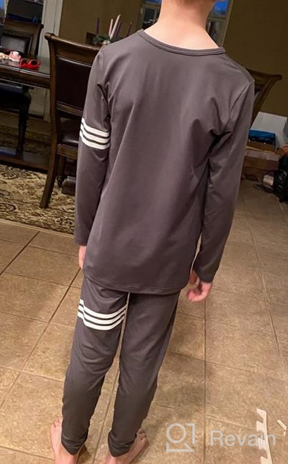 img 1 attached to Cozy Mini-K Toddler Boys Girls Fleece Lined Thermal Underwear Base Layer Long John Pajama Set for Extra Warmth review by Mike Woolford