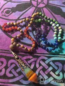 img 8 attached to Healing Gemstone Mala Bead Bracelet - 7 Chakra 108 Prayer Necklace For Yoga Meditation