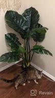 img 1 attached to FOPAMTRI Artificial Monstera Deliciosa Plant 43" Fake Tropical Palm Tree, Perfect Faux Swiss Cheese Plant For Home Garden Office Store Decoration, 11 Leaves review by Sandra Egan