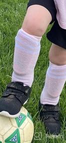 img 5 attached to Хлопковые носки для малышей: по колено полосатые трубчатые носки для спортивных мальчиков и девочек