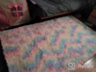 img 1 attached to Rainbow Shaggy Tie-Dye Area Rug - Modern Fluffy Soft Rug For Girls' Room, Kids' Bedroom, Living Room, And Home Decor - 4X6 Feet Luxury Carpet By LOCHAS review by Brandon Bugg