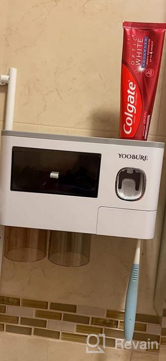 img 1 attached to Wall-Mounted Toothbrush Holders With Automatic Toothpaste Dispenser For Kids, Electric Toothbrush Organizer With Storage Drawer And 6 Slots, Including 3 Covered Cups By Yoobure review by Deborah Nystrom