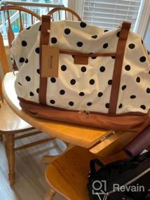img 7 attached to Polka Dot Canvas Weekender Bag With Shoes Compartment For Women - Perfect Travel Duffle Bag