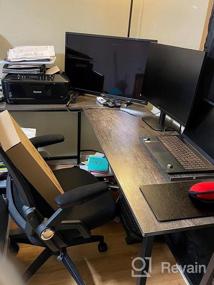img 8 attached to Teraves современный L-образный стол, угловой компьютерный стол, домашний офис, рабочая станция, деревянный и стальной ПК, ноутбук, игровой стол