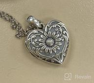 img 1 attached to Soulmeet Sunflower Locket Necklace - Heart Shape With Picture Holder, Customizable Sterling Silver/Gold Jewelry For Personalization, Keep Your Loved Ones Close review by Nick Mitchell