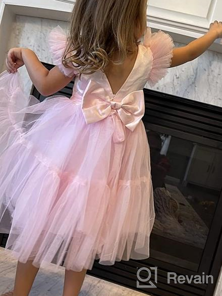 img 1 attached to Elegant Adaniwli Big Girls Backless Bridesmaid Dress: Stunning Tulle Wedding Flower Girl Dress! review by Amanda Rodriguez