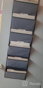img 7 attached to Onlyeasy Over Door Hanging File Organizer - Office Supplies Storage Holder Wall Mount Pocket Chart For Magazine Notebooks Planners File Folders, 13.8" X 50.4", 5 Pockets Grey, MXDZ05C