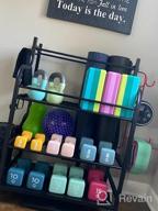 img 1 attached to Mythinglogic Yoga Mat Storage Rack With Wheels And Hooks For Home Gym Equipment Storage - Dumbbells, Kettlebells, Foam Roller, Yoga Strap, And Resistance Bands Organizer review by David Dugas