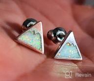 img 1 attached to 🏔️ CiNily Opal Stud Earrings: 14K White Gold Plated, Triangle Cut, Mountain Jewelry for Women & Teens review by Shannon Connolly