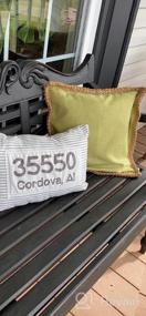 img 8 attached to Navy Blue 18X18 Inch Outdoor Pillow Cover With Burlap Linen Trim And Tailored Edges - Phantoscope Farmhouse Decorative Throw Pillow.