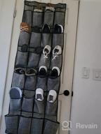 img 1 attached to 24-Pocket Shoe Organizer, Hanging Shoe Holder With Large Fabric Compartments For Men'S Sneakers, Women'S High Heels, And Slippers - Grey, 61.4'' X 22'' review by Prentice Fossett