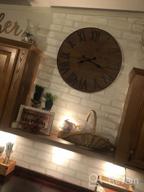 img 1 attached to 24-Inch Wooden Wall Clock With Roman Numerals - Silent Decor For Living Room, Kitchen, And Home Office review by Jeffrey Connel