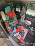 img 1 attached to 2 Pack Carbella Turquoise Tropical Birds & Palm Leaves Car Seat Covers For Trucks, SUVs And Cars - Front Seat Protection review by Rudy Barron