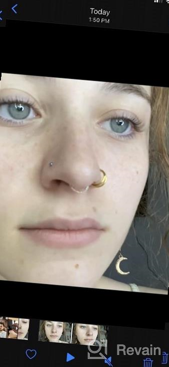 img 1 attached to Opal Hinged Segment Nose Rings Hoop - 16G CZ, Surgical Steel For Helix, Cartilage, Tragus & Septum Piercing - Clicker Ring Available In 8Mm And 10Mm Sizes By Longbeauty review by Ali Saunders
