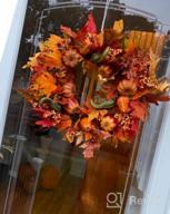 img 1 attached to 20" Autumn Fall Wreath With Pumpkin, Pinecone, Cotton Boll, Berries - Maple Leaves Harvest Decoration For Thanksgiving And Door Decor review by Dave Hess