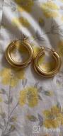 img 1 attached to Gold Chunky Hoop Earrings Set For Women, Hypoallergenic Thick Open Small Huggie Cartilage Hoop Jewelry For Birthday Gifts review by Cassandra White