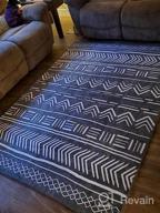 img 1 attached to Dark Gray 5'X7' Eco Friendly Recycled Machine Washable Contemporary Geometric Bohemian Stain Resistant Flat Weave Area Rug review by Cody Howard