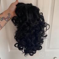 img 1 attached to Black Women 14" Afro Kinky Wig With Bangs - ELIM Short Curly Synthetic Hair Replacement Wigs Z221 review by Mitch Emmel