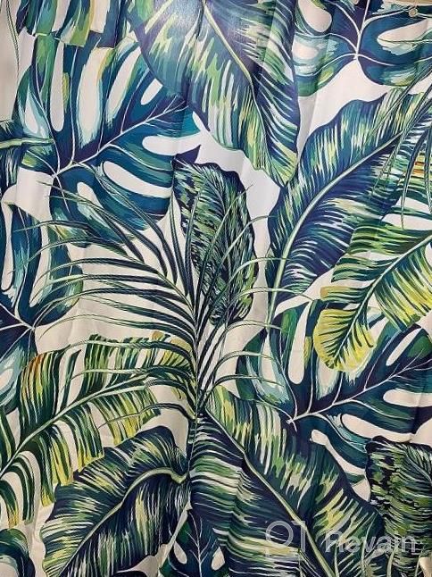 img 1 attached to LIVILAN Tropical Shower Curtain, Green Shower Curtain, Plant Shower Curtain, Leaf Shower Curtain, Botanical Shower Curtain Set With 12 Hooks, 72X84 Inches, Jungle Bathroom Decor review by Joseph Neal