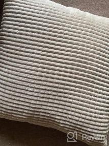 img 8 attached to 2-Pack 18X18 Inch Gray Corduroy Decorative Pillow Cases With Stripe Pattern - Perfect For Bedroom Or Living Room!