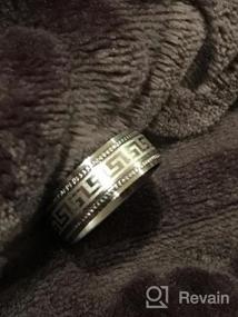img 4 attached to 💍 JFSG Enterprises LLC Stainless Steel Wedding Band with Aztec Inlay - Durable & Tarnish Proof Unisex Jewelry - Perfect Everyday Wear & Elegant Gift for Partner, Parents, Birthdays, Christmas