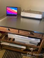 img 1 attached to Barnwood Wire-Brushed Drop Leaf Kitchen Cart With Wood And Stainless Steel Construction - One Size review by Chris Doe