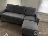картинка 1 прикреплена к отзыву HONBAY Grey Sectional Sofa With Reversible Chaise, Convertible L Shaped Couch For Small Spaces Apartment от Kenny Noel