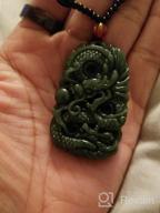 img 1 attached to Hand-Carved Natural Green Jade Pendant Necklace - 100% Pure Gemstone Amulet for Men or Women with Fine Polishing, Available in Boutique review by Bradley Stewart