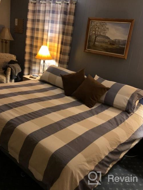 img 1 attached to King Size Black & White Plaid Duvet Cover Set - 100% Washed Cotton, Buffalo Check Geometric Pattern, 3 Piece With Corner Ties & Zipper Closure (104 X 90 Inches) review by Scott Yenson