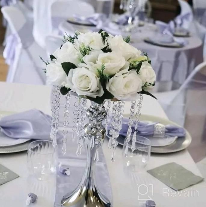 img 1 attached to 2 Pcs Silver Wedding Centerpieces - 13.8In/35Cm Tall Artificial Flower Arrangements For Anniversary Ceremony Party Hotel Decor review by Becki Rodriguez