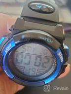 img 1 attached to 🌞 Outdoor Sports Kids Digital Watch - 50M Waterproof Electronic Wristwatch with Alarm Clock, Stopwatch, Calendar - Boys and Girls Timepiece 12/24 H review by William Anacker