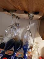 img 1 attached to 🍷 Wooden Under Cabinet Wine Glass Holder - Under Shelf Kitchen Stemware Rack for Wine Glasses and Stemware - Stemware and Glassware Hanger and Organizer - Stores Up to 6 Glasses review by Corey Kim