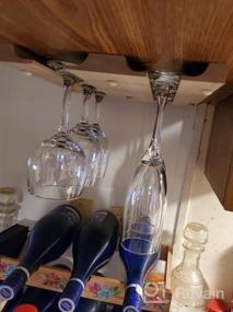 img 7 attached to 🍷 Wooden Under Cabinet Wine Glass Holder - Under Shelf Kitchen Stemware Rack for Wine Glasses and Stemware - Stemware and Glassware Hanger and Organizer - Stores Up to 6 Glasses