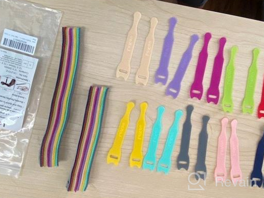 img 1 attached to Reusable Hook And Loop Cable Ties - 60 PCS, 4 Inch Fastening Straps For Wire Management, Cord Organization And Home Office Desk Arrangement - Lekou review by Jojo Howell