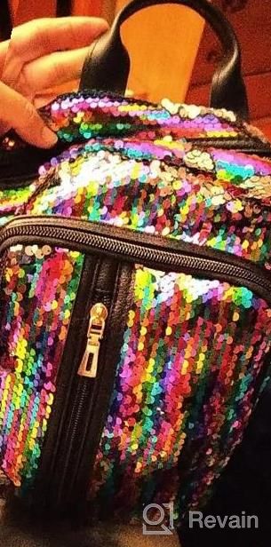 img 1 attached to Sparkling Mini Sequin Backpack: 11" Small Bag For Girls, Women, And Ladies review by Jeff Pettis