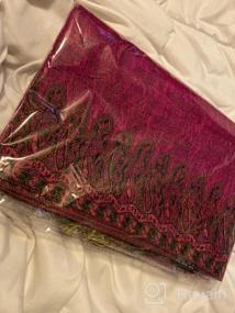 img 6 attached to Soft Silky Multi Color Paisley Pashmina Double Layered Shawl Wrap Scarf By Achillea