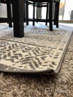 img 1 attached to Chic Geometric Boho Area Rug For High Traffic Spaces: Easy Cleaning And Durable For Living Room, Bedroom, Home Office, Kitchen - 5' X 7' Gray review by Matt Abba