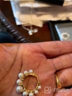 img 1 attached to Lightweight Pearl Hoop Earrings For Women - FAMARINE'S Stylish & Elegant Collection review by Brian Nelson