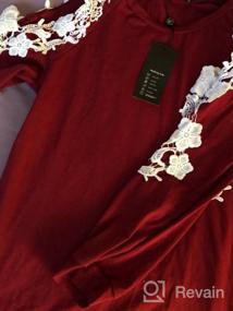 img 5 attached to Шикарно и модно: кружевная рубашка с длинным рукавом StyleDome с открытыми плечами и блузки крючком для женщин