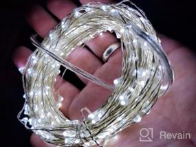 img 4 attached to Прохладный белый 60-футовый / 360-светодиодный светильник Fairy String - идеально подходит для свадебного и наружного украшения