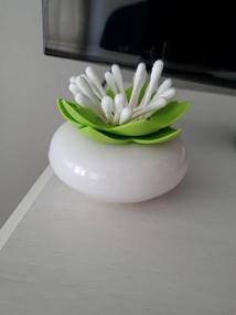 img 7 attached to Pink Lotus-Shaped Cotton Swab Holder: Niviy Q-Tips Organizer For Bathroom Decor & Cosmetic Storage