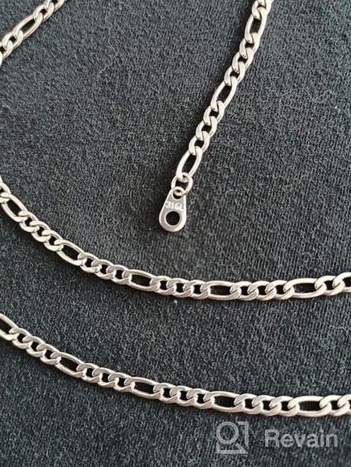 img 1 attached to U7 Italian Style Flat Link Necklace for Men and Women - Stainless Steel Figaro Chain, Width 3mm-12mm, Length 16 Inch to 32 Inch, Gift Box Included review by Kwesi Delgado