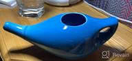 img 1 attached to HealthGoodsIn Ceramic Neti Pot, Nose Cleaner For Sinus, Dishwasher Safe, Premium Handcrafted Durable, 225 Ml. Capacity - Blue review by Eric Budd