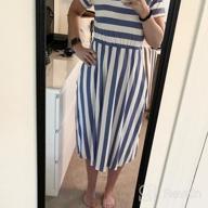 img 1 attached to Striped Midi Dress With Pockets: Casual, Short-Sleeved Women'S Swing Dress By Levaca review by Kimberly Peterson