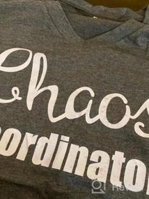 img 7 attached to Chaos Coordinator T-Shirt: Funny Letter Print, Casual Loose Fit V-Neck Blouse for Women
